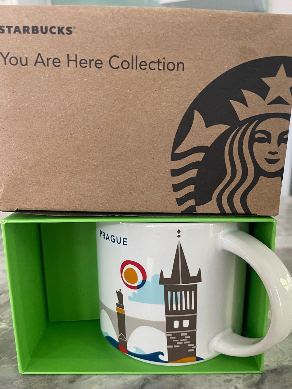 Starbucks Prague You Are Here Collection White Mug with Multicolor Accent